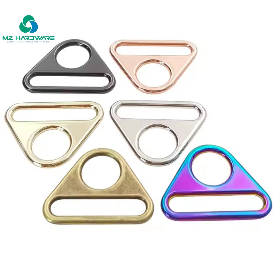 

1 Pcs Backpack Strap Accessory Triangle Shape logo Blank Alloy Buckle Hardware Colored Adjuster Triangle Buckle