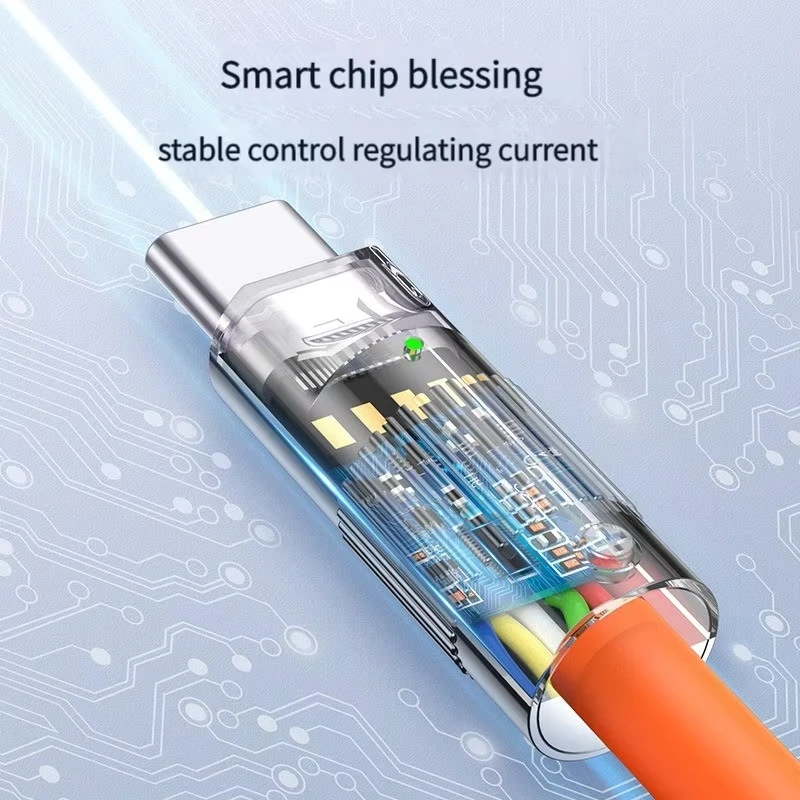 6A USB C To Type C Cable 120W Fast Charging Charger Wire Cord For Samsung Xiaomi Type-C Mobile Phone Accessories image 2