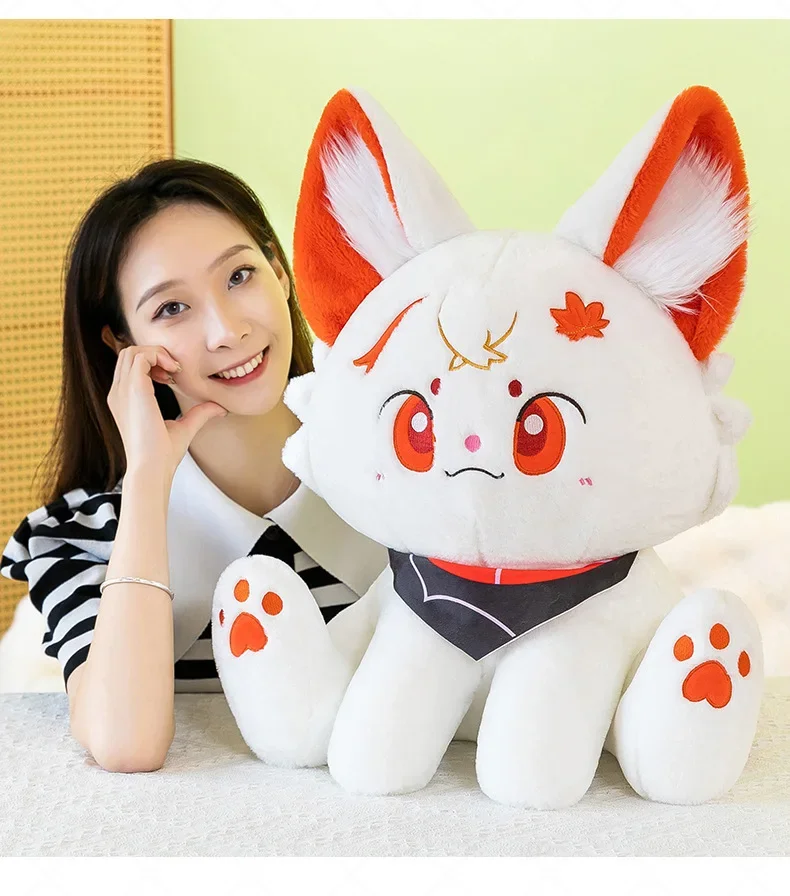 Kawaii Kazuha Cat Plush Toys Game Figure Dolls Game Peripheral Accompany Sleep Toy Creative Home Decoration Game Lover Kid Gifts