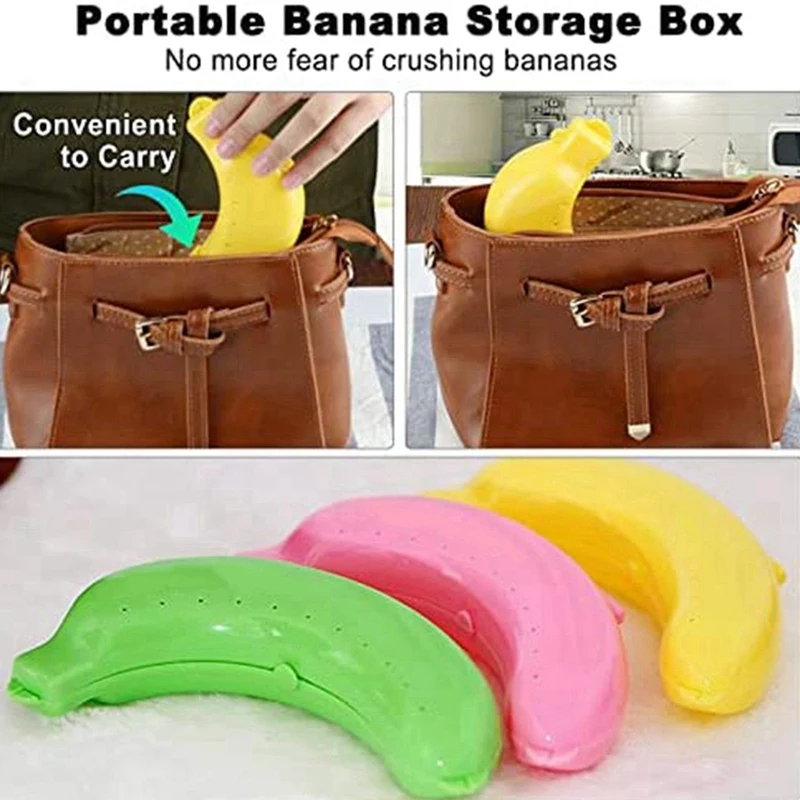 Banana Case Cute Banana Protector Storage Box Portable Banana Holder For Lunch Boxes, BPA-Free Fruit Container