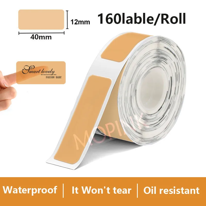 P15 Papierrolle Thermoaufkleber 12x40 14x30 Thermoprinterband Transparentes Etikettenpapier für P11/P12/P15/P50/B100/D30/HP1/HP3