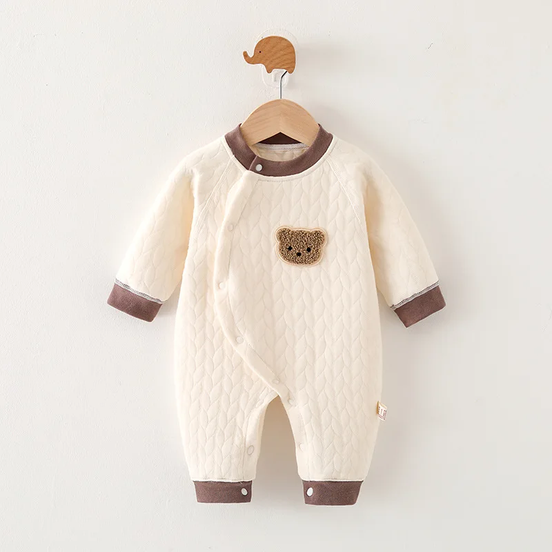 

Baby Cotton Onesie Boys Girls Seasonal Thickened Long Sleeve Cartoon Cute Pattern Onesie Newborn Comfortable Warm Onesie