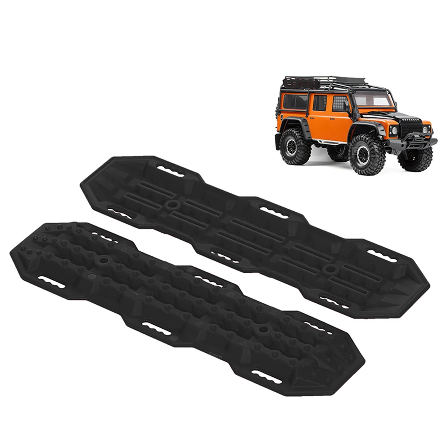 ABWE-4Pcs Sand Ladder Recovery Ramps Board For 1:10 RC Crawler Axial SCX10 Tamiya CC01 TRX-4 D90 MST CFX,Black & Orange