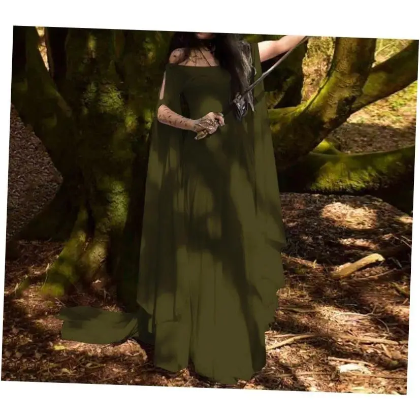 plus Size loween Par Dr Street Sle High Waist Long Sve round Ne Gown for Women Ciwalk Autumn Season