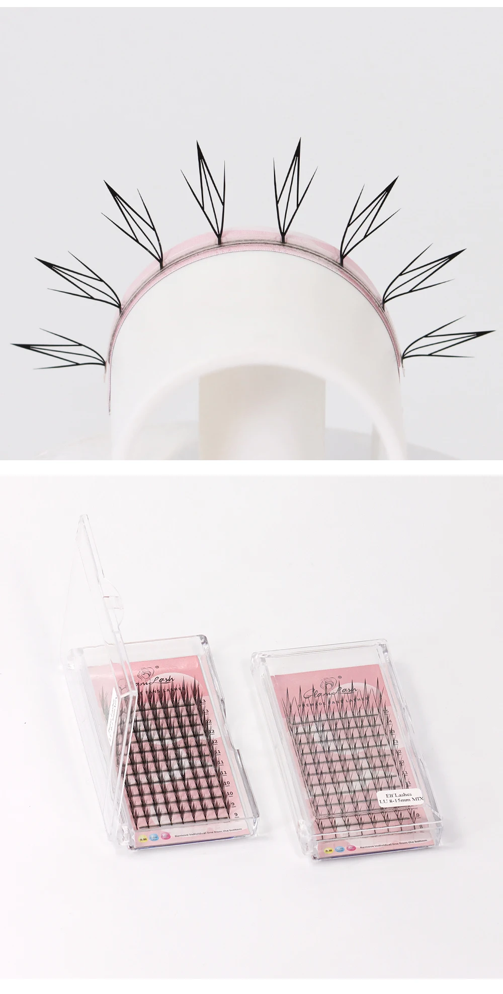 GLAMLASH LU/M Curl Comic Spire Lashes Vorgefertigte Volumen-Wimpern Feder-Anime-Effekt Weiche Federform Flatternde Wimpernverlängerungen – Detail 7
