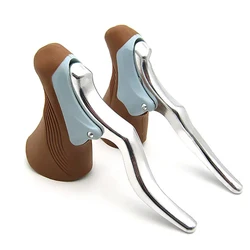 Lightweight Mountain Bike Road Bike Fixed Gear Anti-slip Cycling Brake Levers Bicycle Brake Handle Bike Drop Bar Handlebar Set