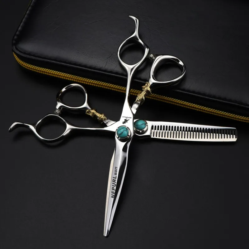 

Nepurlson 6 inch Salon Shears Hair Scissors 440c Japanese Steel Professional High Quality Barbershop Hairdressing Scissors