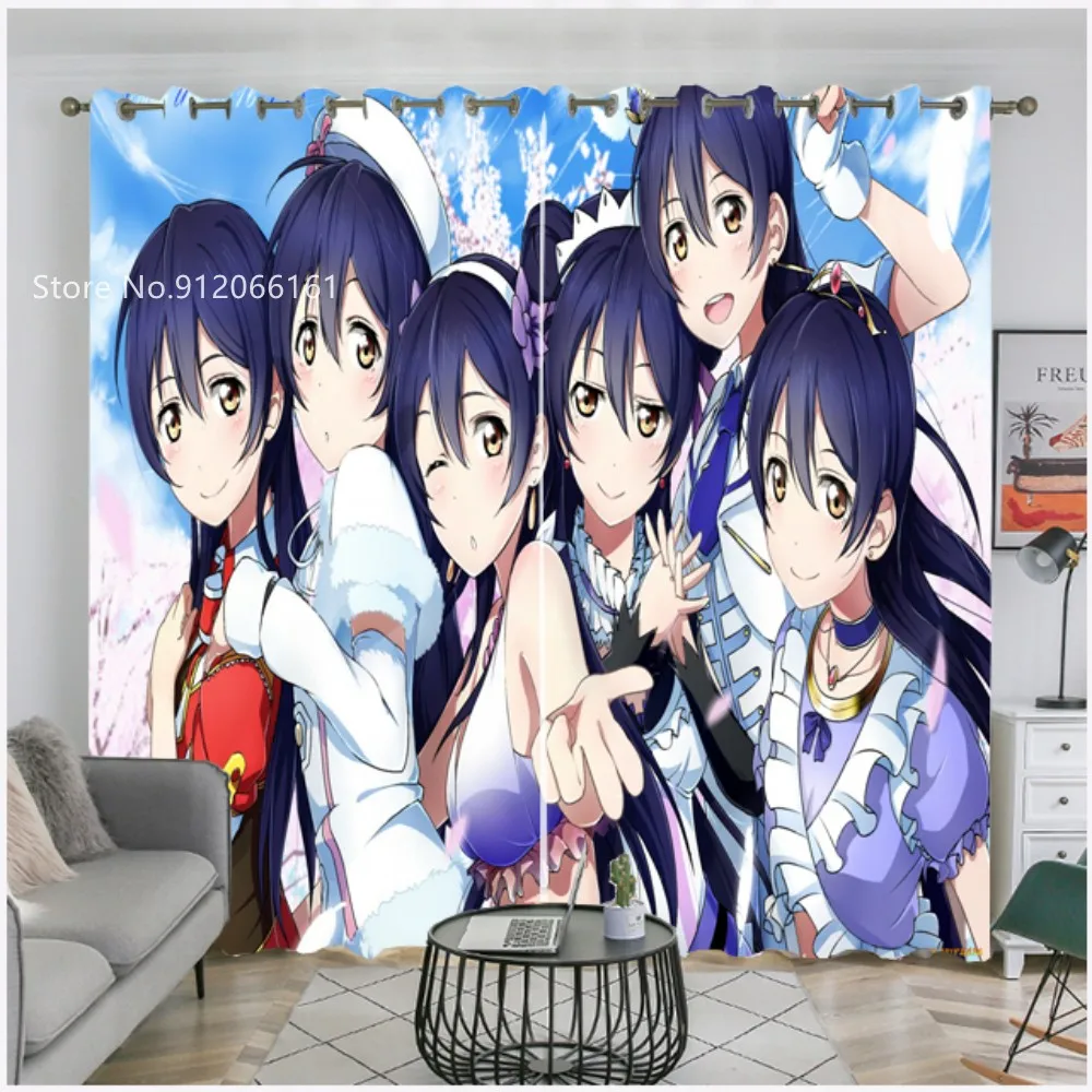 Anime Blackout Curtain Love Live Japan Manga 3D Print W183xH214cm Window Drapes For Bedroom Living Room Window Treatment Decor