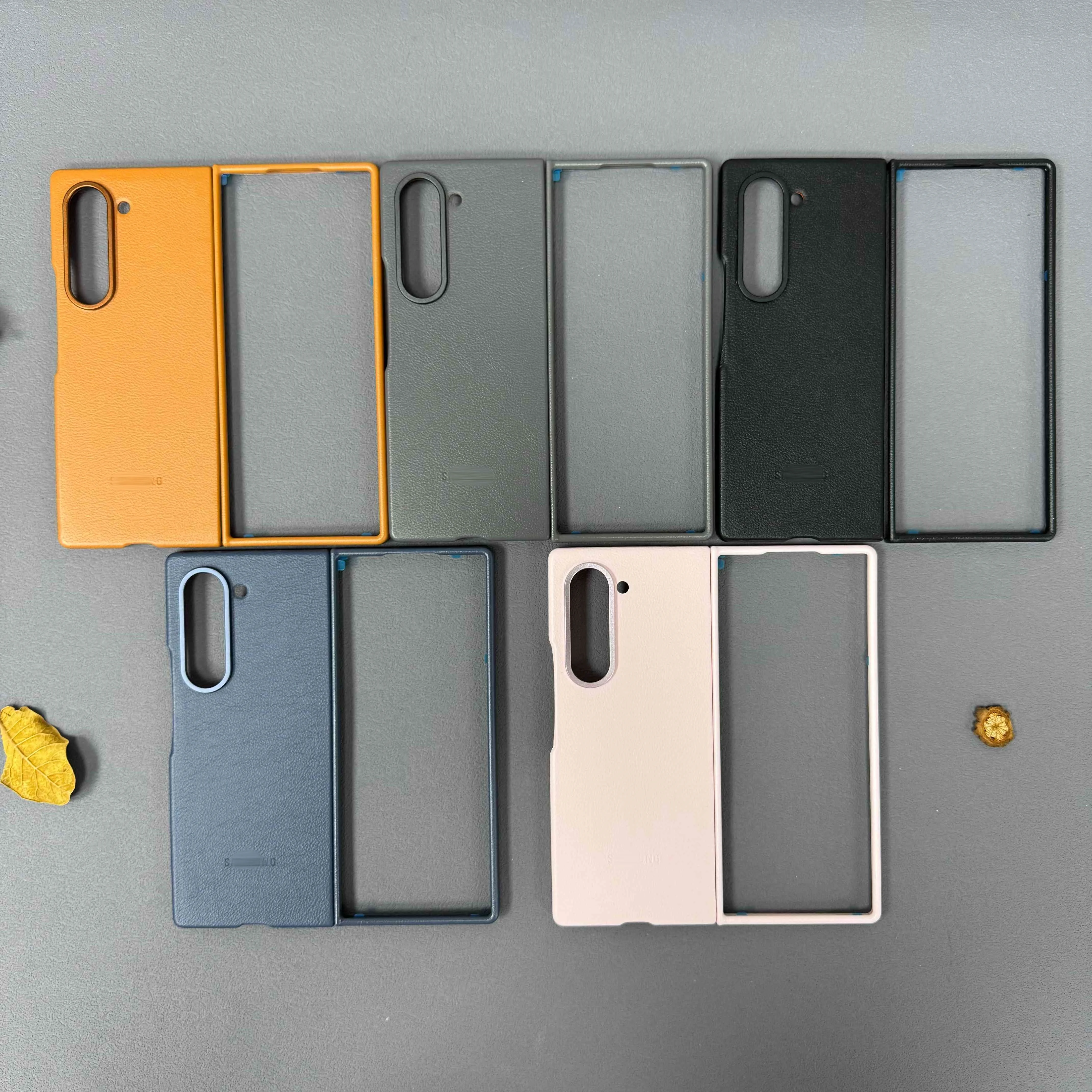 サムスンギャラクシーZフォールド6用の革製電話ケース,オリジナルの高品質耐衝撃ケース