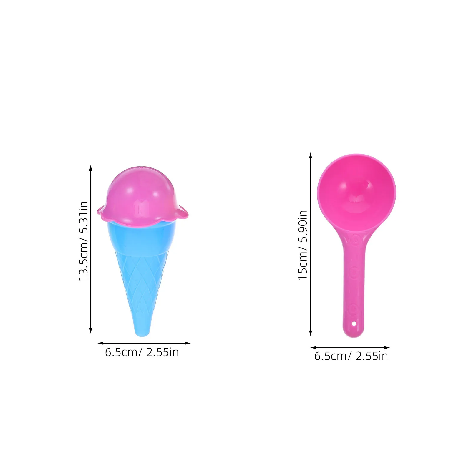 مجموعتان من قوالب الرمل للأطفال بتصميم مغرفة الآيس كريم، أدوات لعب بالرمل من البلاستيك الآمن للطعام للأنشطة الداخلية والخارجية بألوان زاهية