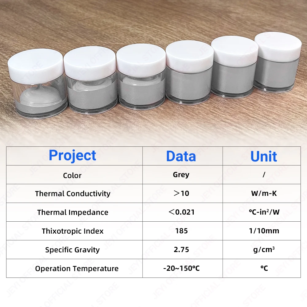 JEYI 10g High-Performance Thermal Paste – 10W/m·K Silicone Grease for CPU, GPU, VGA, Laptop & HeatSink Non-Curing, Easy to Apply