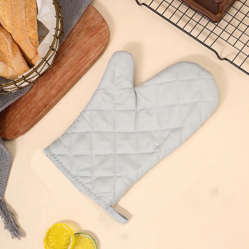1Pcs Oven Mitts Heat Resistant Microwave Oven Glove Cotton Linen Baking BBQ Non-slip Oven Mitts Kitchen Cooking Supplies Tools