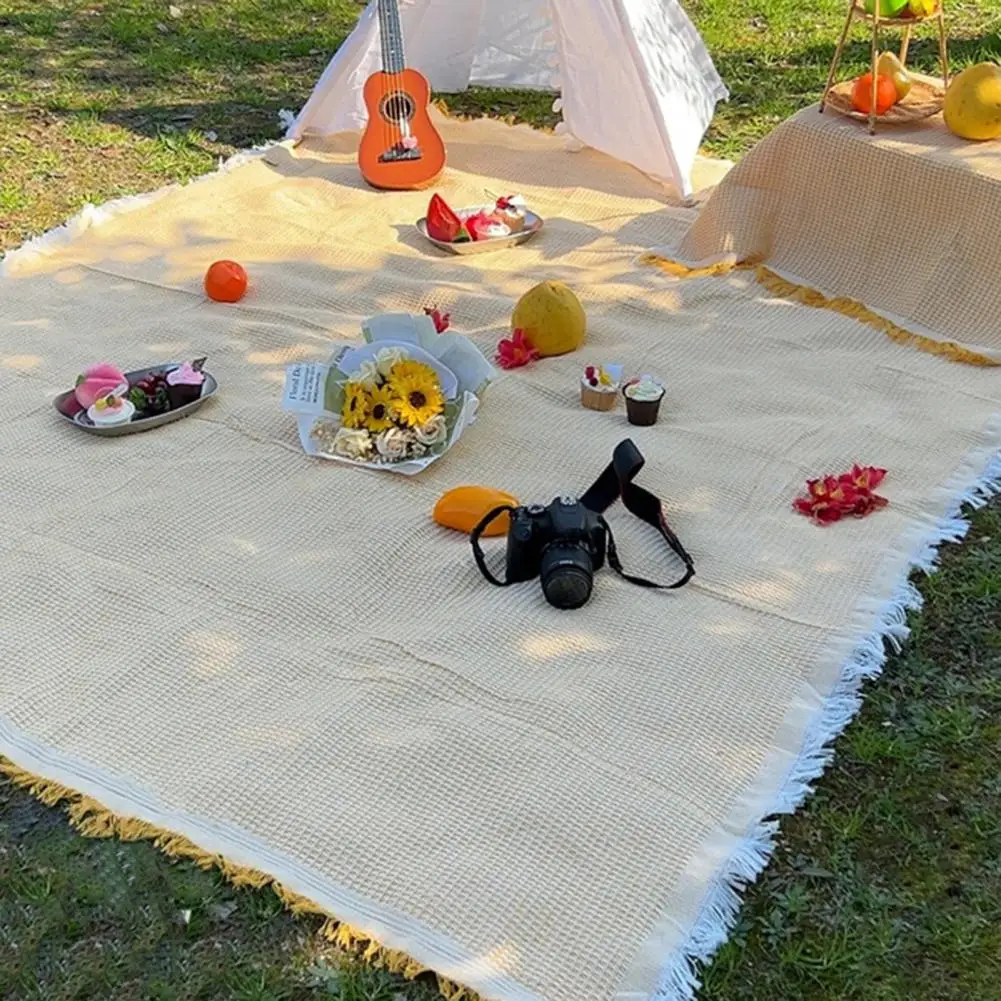 Tablecloth Mat Anti-Drop Create Atmosphere Foldable Washable Fadeless Decorate Cloth French Style Picnic Pad Outdoor Supply