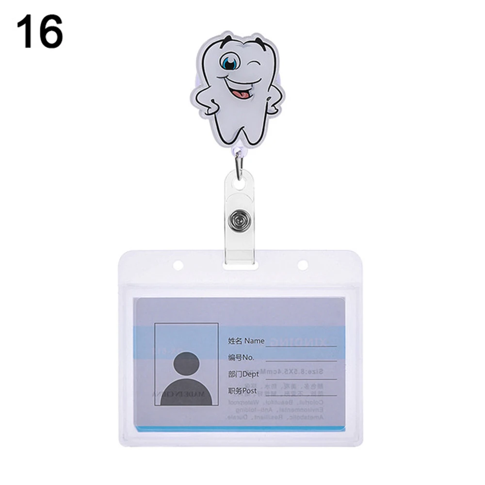 

Cartoon Work Card Card Holder Clip ID Card Badge Holder Clip Name Card Holder Retractable Badge ID Badge Holder Nurse Doctor