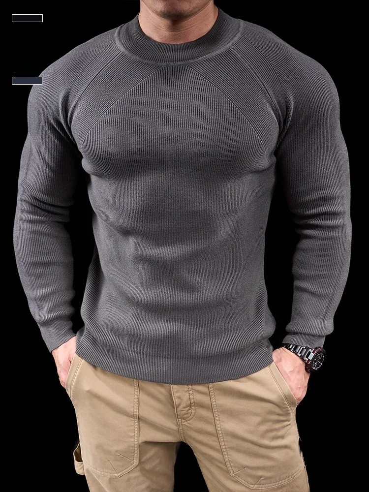 

Новая трендовая мужская футболка GM с длинным рукавом для бега и тренировок, базовая футболка с круглым вырезом, спортивная одежда для зала, осенне-зимняя, для дома и повседневной носки