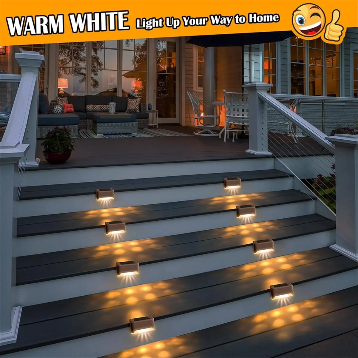 *A91P Solar Deck Light, Waterproof LED Solar Outdoor Step Light, Solar Fence Light, Garden Railing Light Decoration(20Pcs)