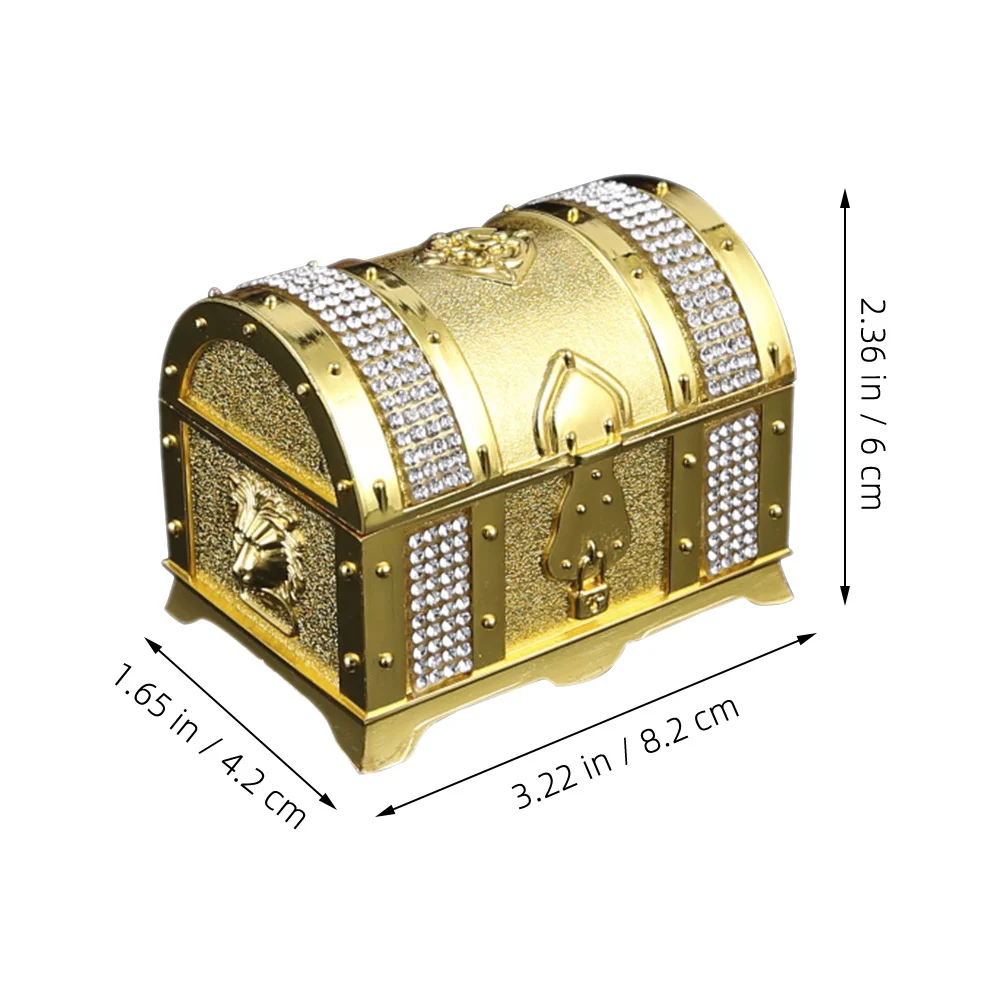 Delicate Metal Jewelry Storage Case Small Chest Box with Exquisite Details for Organizing Accessories and Home Decoration