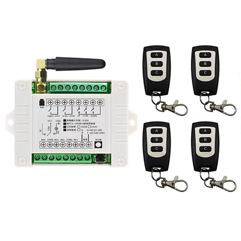 

433Mhz RF DC12V 24V 36V Electric Door/Curtain/Shutters Limit Wireless Radio Remote Control Switch For Forward and Reverse Motors