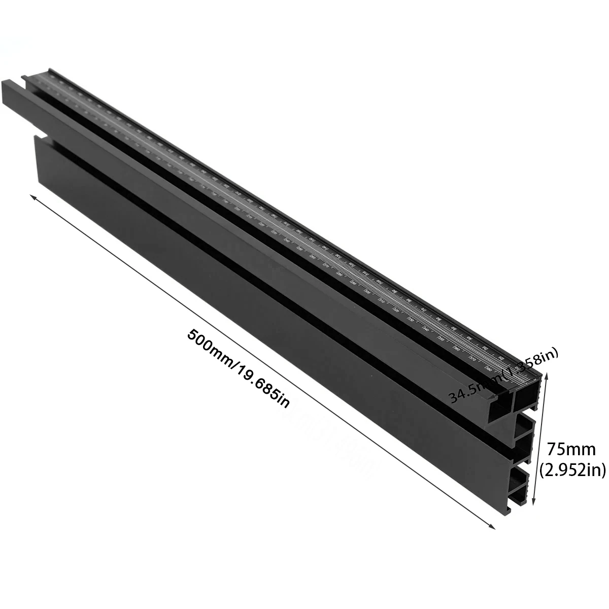500mm 75 유형 알루미늄 합금 프로파일 울타리 라우터 울타리 목공 액세서리 용 T-트랙 테이블 울타리 시스템 연귀 톱 울타리