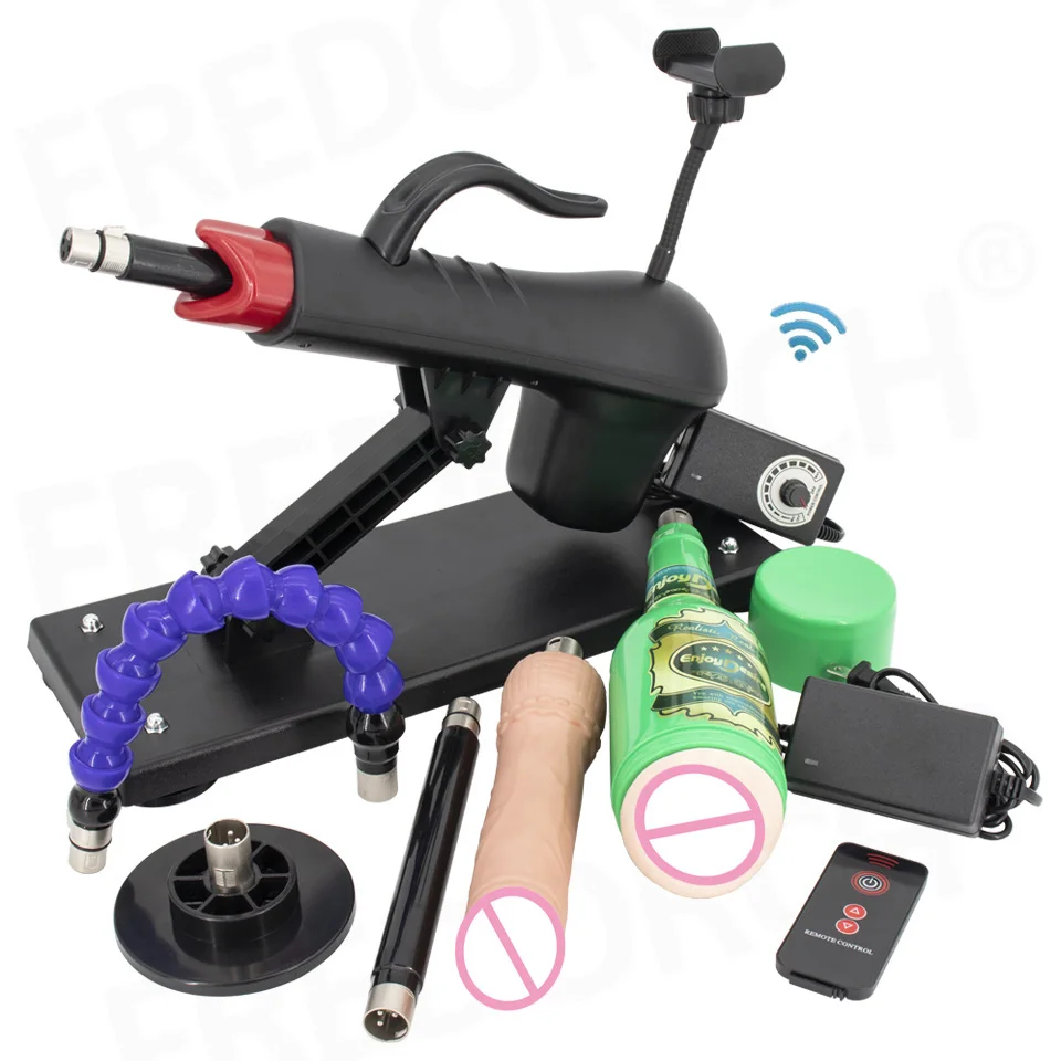 Fredorch Automatic Retractable Sex Pumping Gun Machine with Dildo For Male and Female Masturbation Sex Toy 450 Stroke per minute