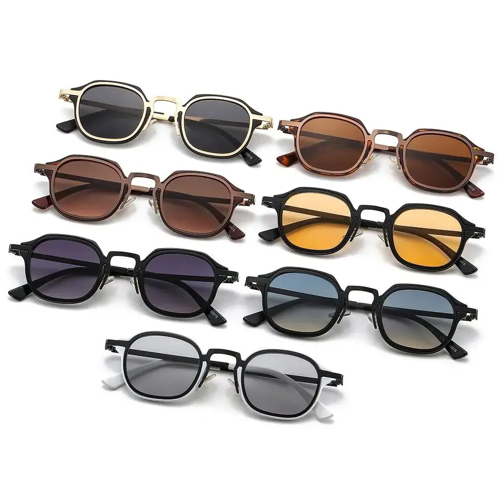 Metal Frame Small Square Sunglasses Fashion Y2K UV400 Protection Driving Sun Glasses Punk Shades for Women & Men