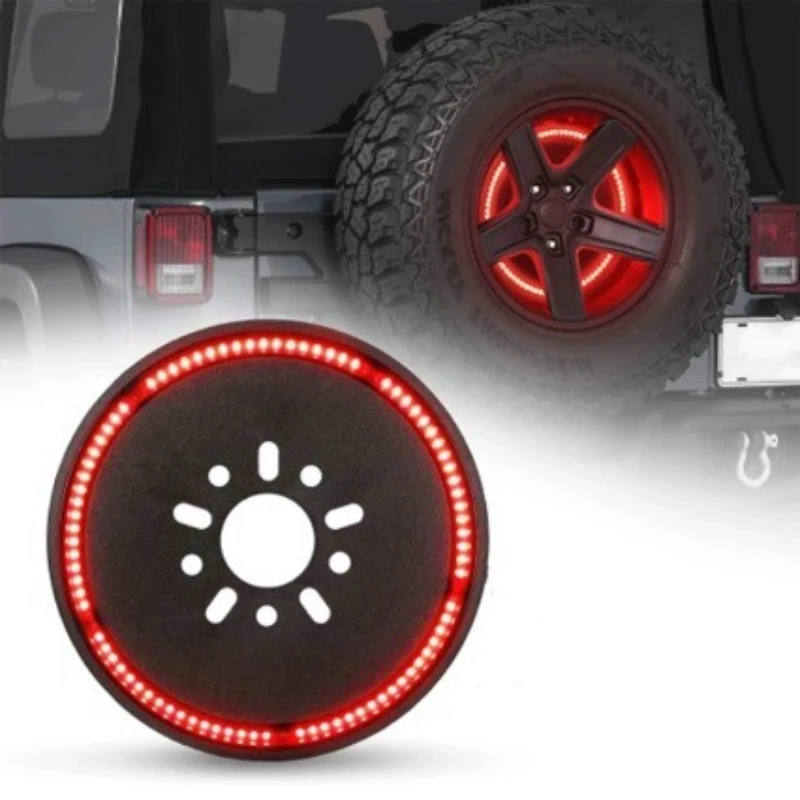 

For Jeep Wrangler JK JL 2007-2025 Spare Tire LED Brake Light Red Plastic Offroad Exterior Styling Replacement Car Accessories
