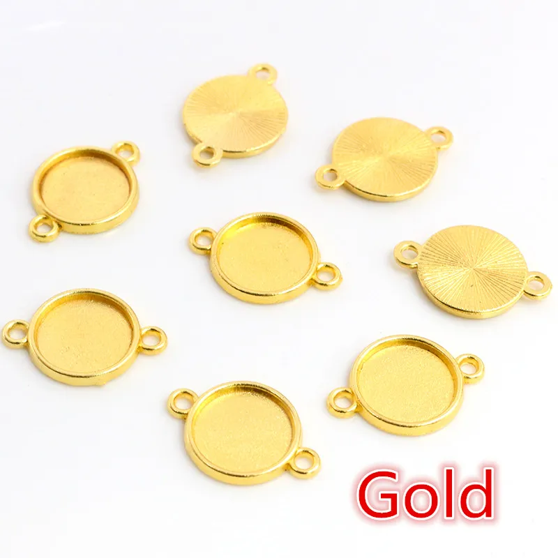 8-30mm wewnętrzny rozmiar klasyczny 7 kolorów Plated jednostronny podwójne zawieszenie prosty styl Cabochon baza ustawienie Charms wisiorek — zdjęcie 5