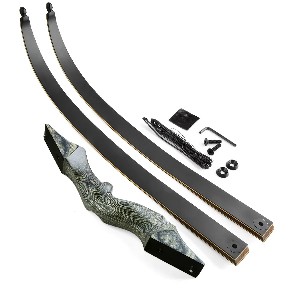 US 60" Takedown Recurve Bow Arrow Set 50lbs Wooden Riser Archery Target Shooting Adult Shooting Practice