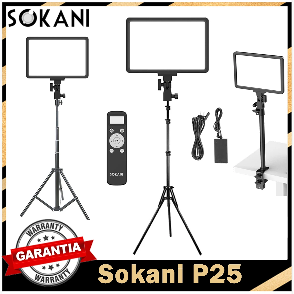 Sokani P25 Dimmable LED Video Light Panel Fill Lamp For E-sports Live Stream Photo Studio Video Calls Zoom Meetings Lamp