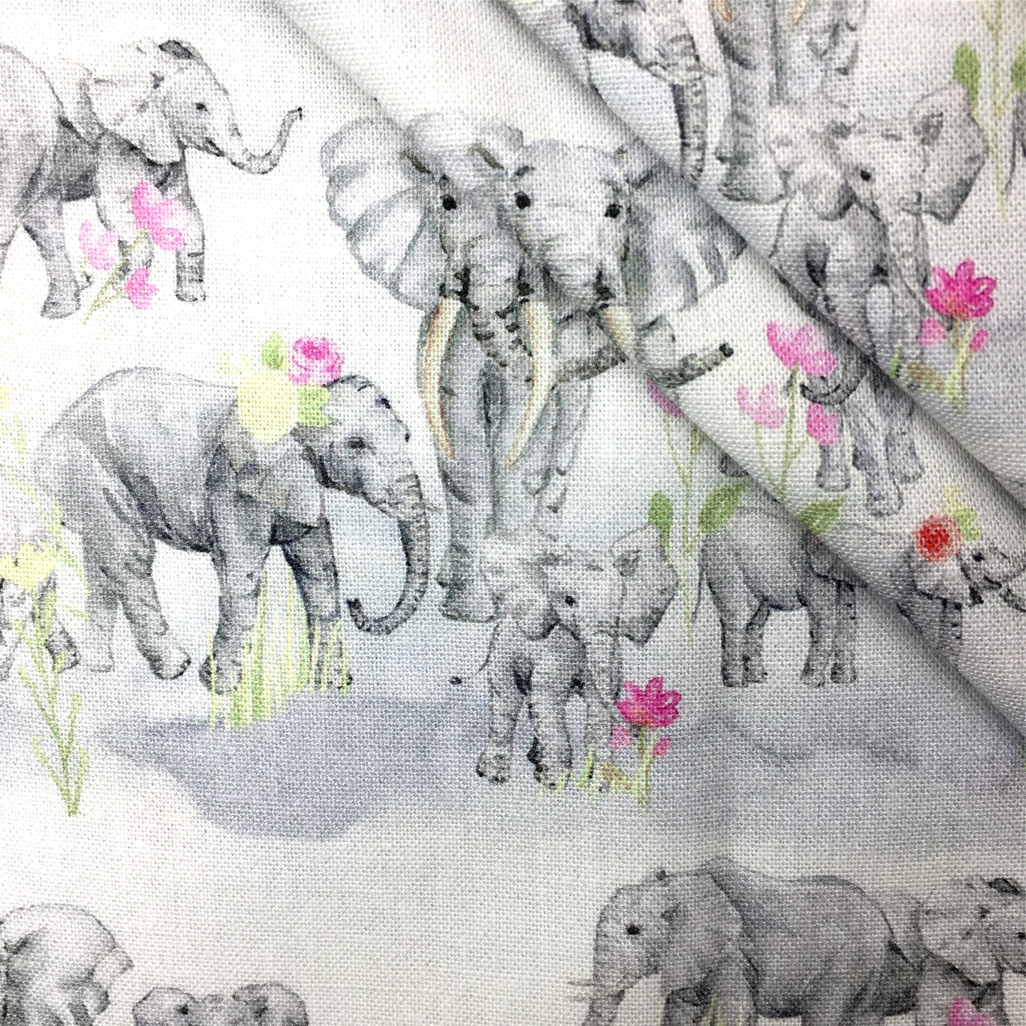 50x145cm Zoo Elephant Animal Cotton Fabric Cloth Sewing Quilting Fabrics Patchwork Needlework DIY Handmade Accessories