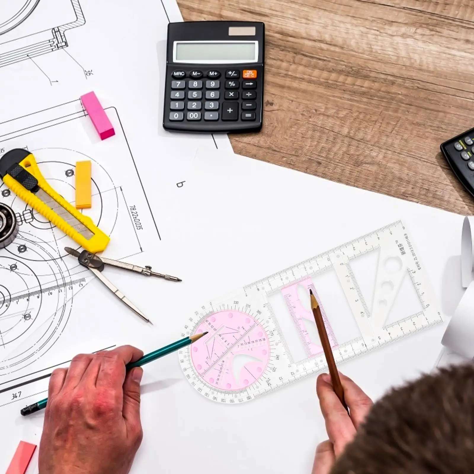 Metric System Ruler Middle School Student Students Stationery Plastic Centimeters Geometric