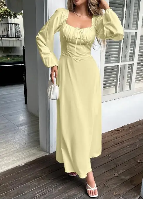 

Elegant French Long Sleeve Dress for Women Sexy Vacation Style Urban Autumn 2025 Party Wear Sexy French Dresses for Women