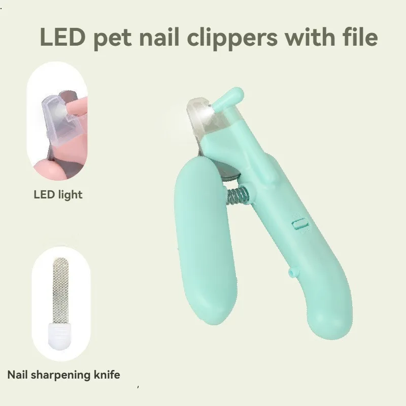 Pet Nail Clipper with LED Light - Dog & Cat Cutter Kit, Cute Pink, Safe Grooming Tool to Prevent Over-Clipping 2025