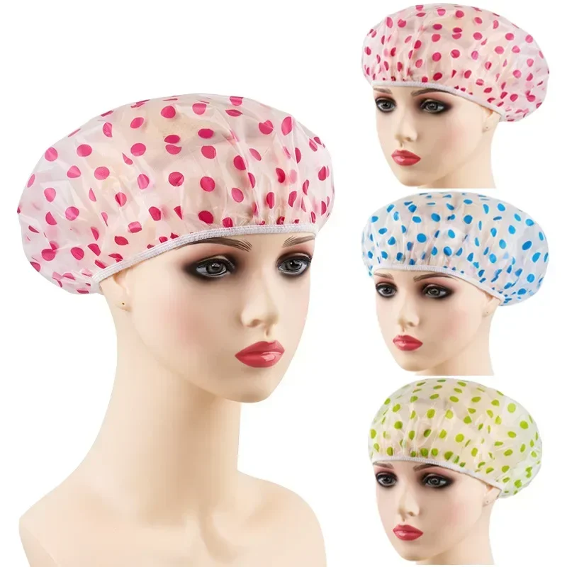 1/5Pcs Waterproof Bath Hat Thickened Waterproof And Oil Fume Cap Women Spa Hair Salon Supplies Shower Cap Bathroom Accessories