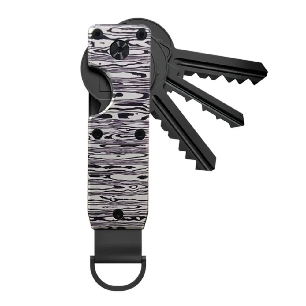 

Carbon Fiber Metal Key Organizer Holds 2-6 Keys Anti-Lost Key Case Holder Innovative with Screwdriver Car Key Holder