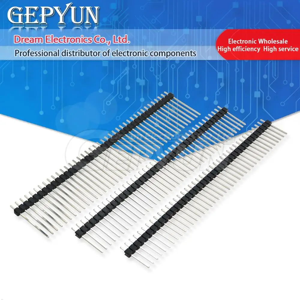 10PCS Single Double Row Male 1x40P/2x40P 2.54mm Height Long Breakable Pin Header Needle length 15 17 19 20 21 23 25mm NEW