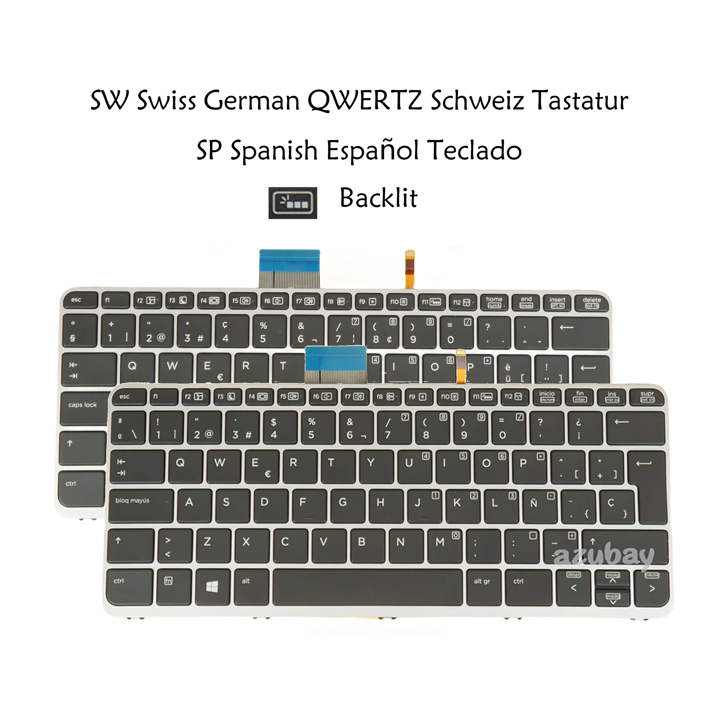 Spanish Swiss Laptop Keyboard For HP Elitebook Folio 1020 G1, 1030 G1, 752962- 804214- 793738- 752962- 804214- 071 / BG1 Backlit