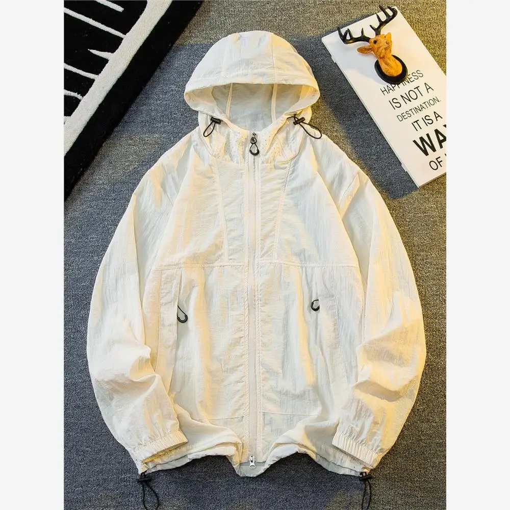 سترة خفيفة للرجال للحماية من الشمس في الهواء الطلق، سترة صيفية رقيقة بغطاء للرأس، ملابس أنيقة للرجال بأكمام قصيرة وياقة على ش... #5