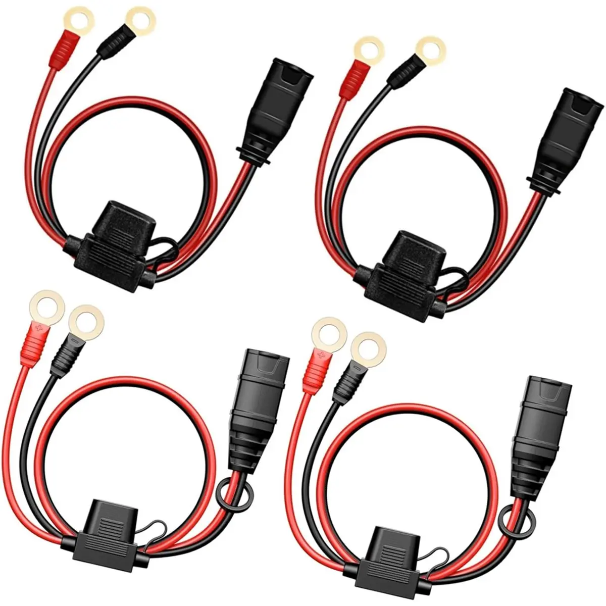 HAPPY EVER 4Pack GC002 X-Connect for Battery Charger Accessories,M6 XL Eyelet Terminal,Smart Batteries Trickle Charger Cable