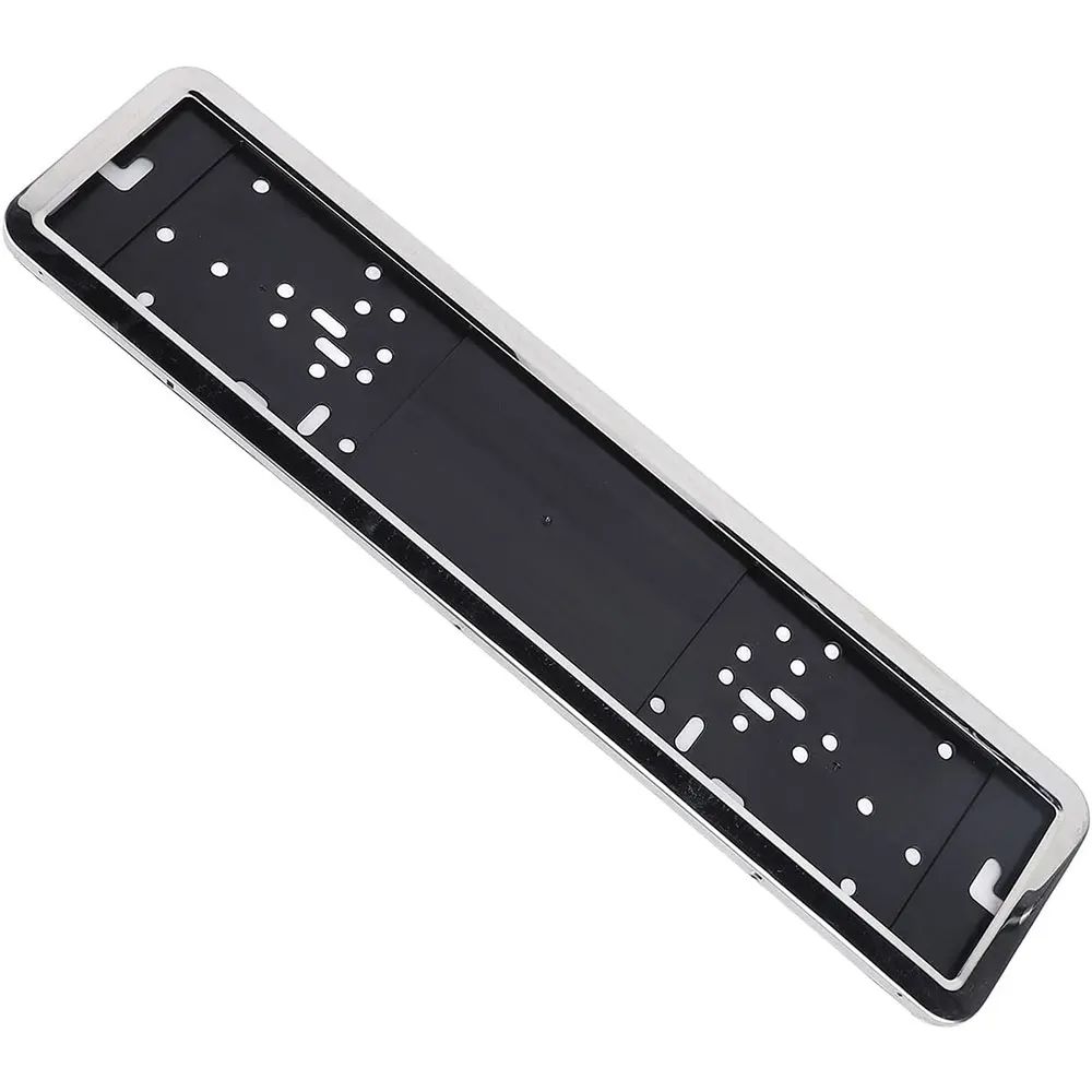 1/2Pcs European License Plate Holder Frame Stainless Steel Frame EU Tag Mounting Bracket No Drilling Required Front Rear Install