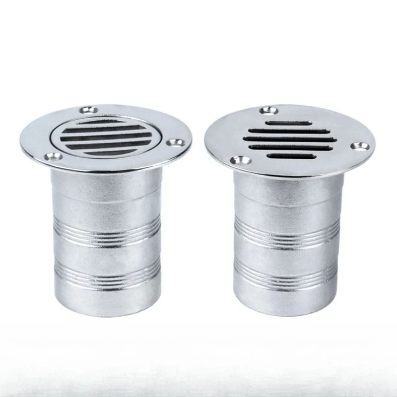Yacht ship open cover split floor drain 316 stainless steel straight floor drain 2 inch water outlet straight floor drain