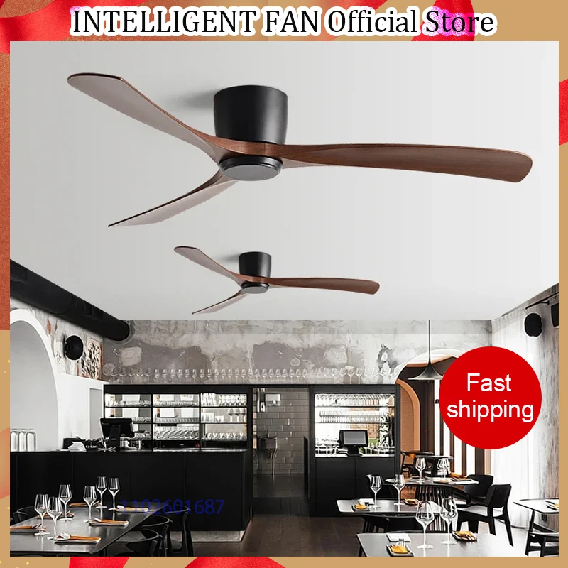 Low Floor Ceiling Fans Black Modern DC With Remote Control Without Light Light Home Fan 110V 220V Strong Winds Ceiling Fan