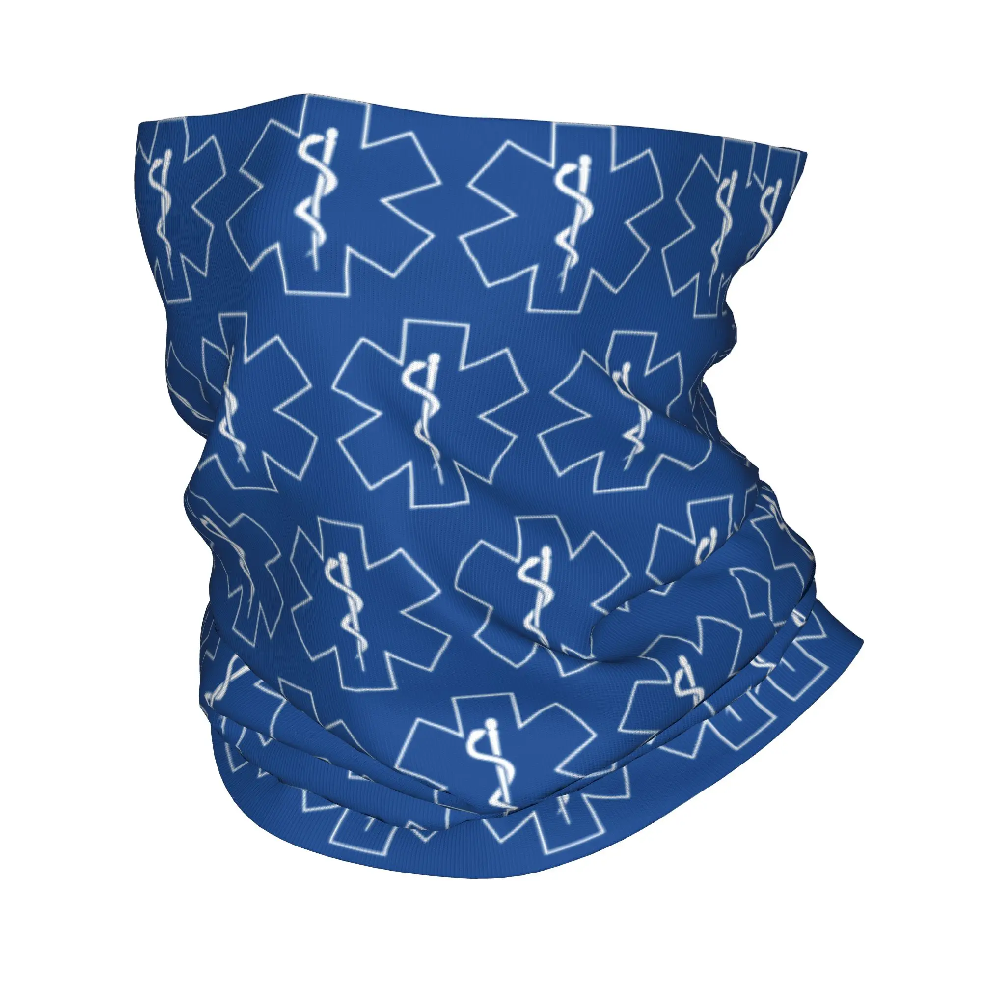 Custom Star of Life EMT Health Care Neck Gaiter Women Men UV Protection Winter Paramedic  Bandana Scarf for Ski