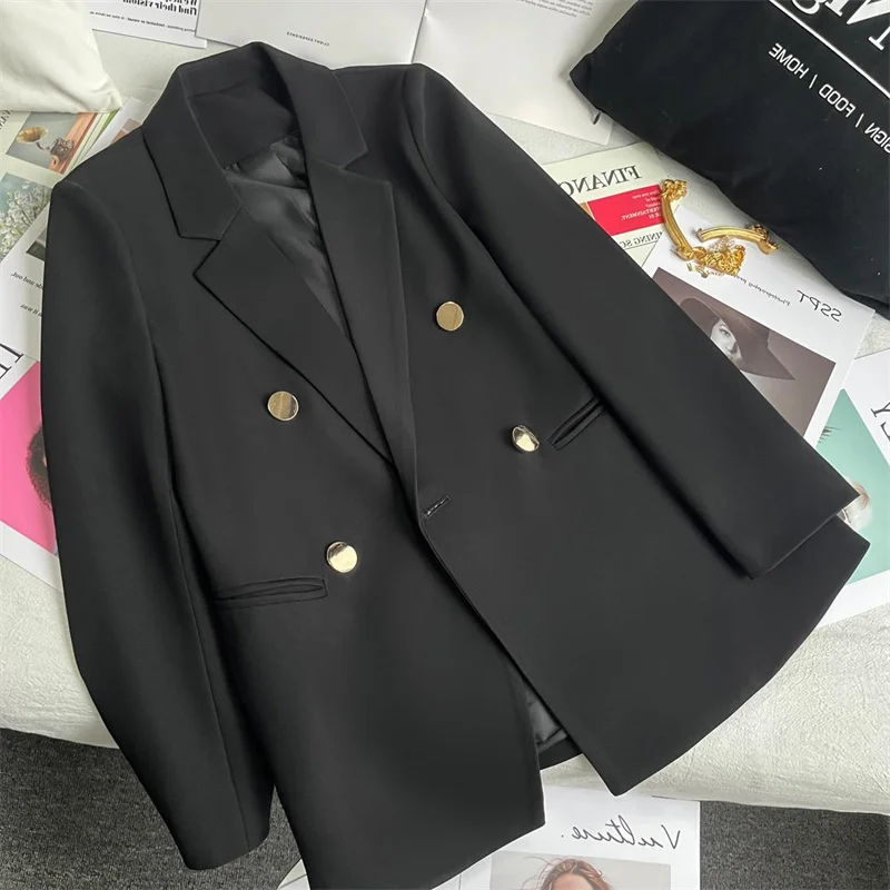 

Fashion Metal Button Milk White Suit Jackets Women's Clothing 2023 Spring Autumn Blazers Coats New Korean Casual Slim Suits jp45