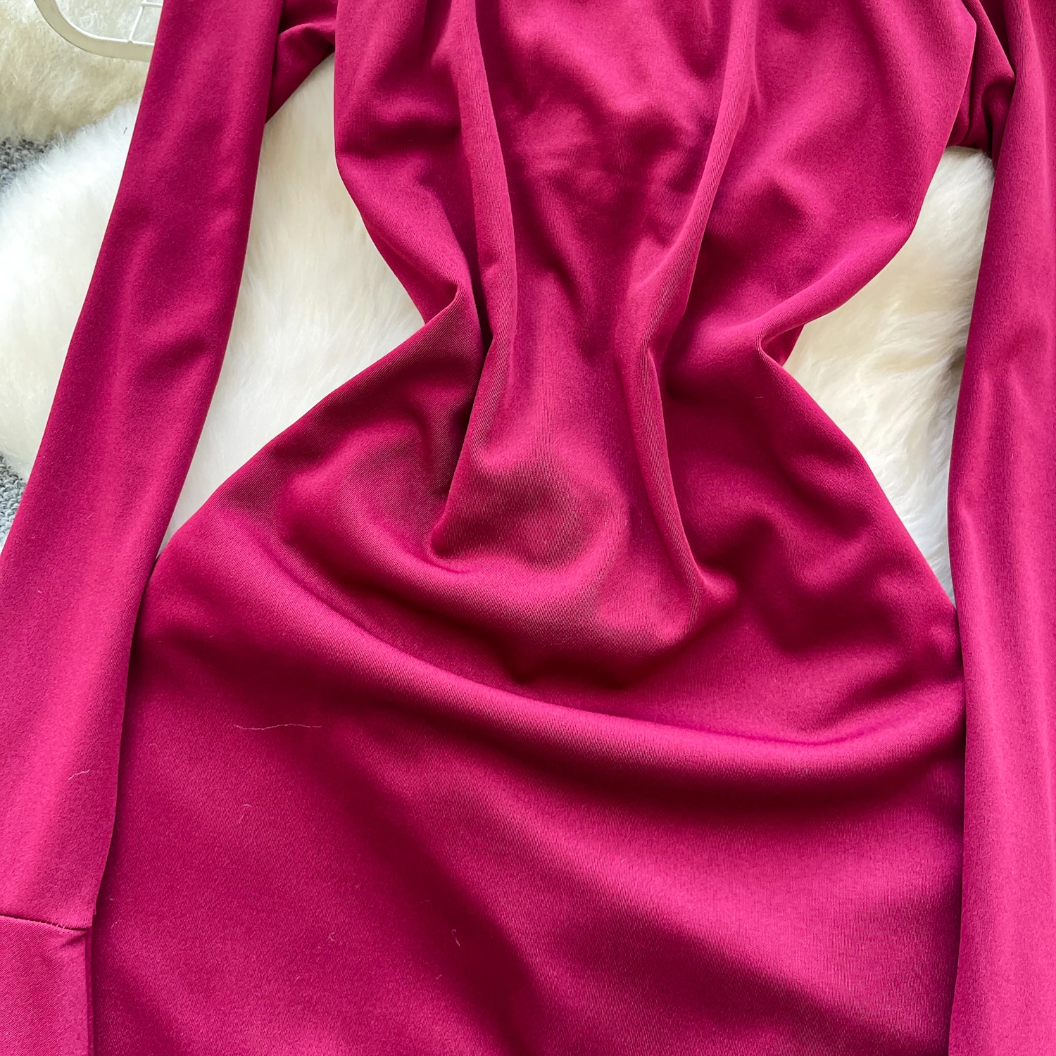 Chic vintage Sexy plissé mince à manches longues fée crayon robe femmes Boho robe d'été robes de cérémonie