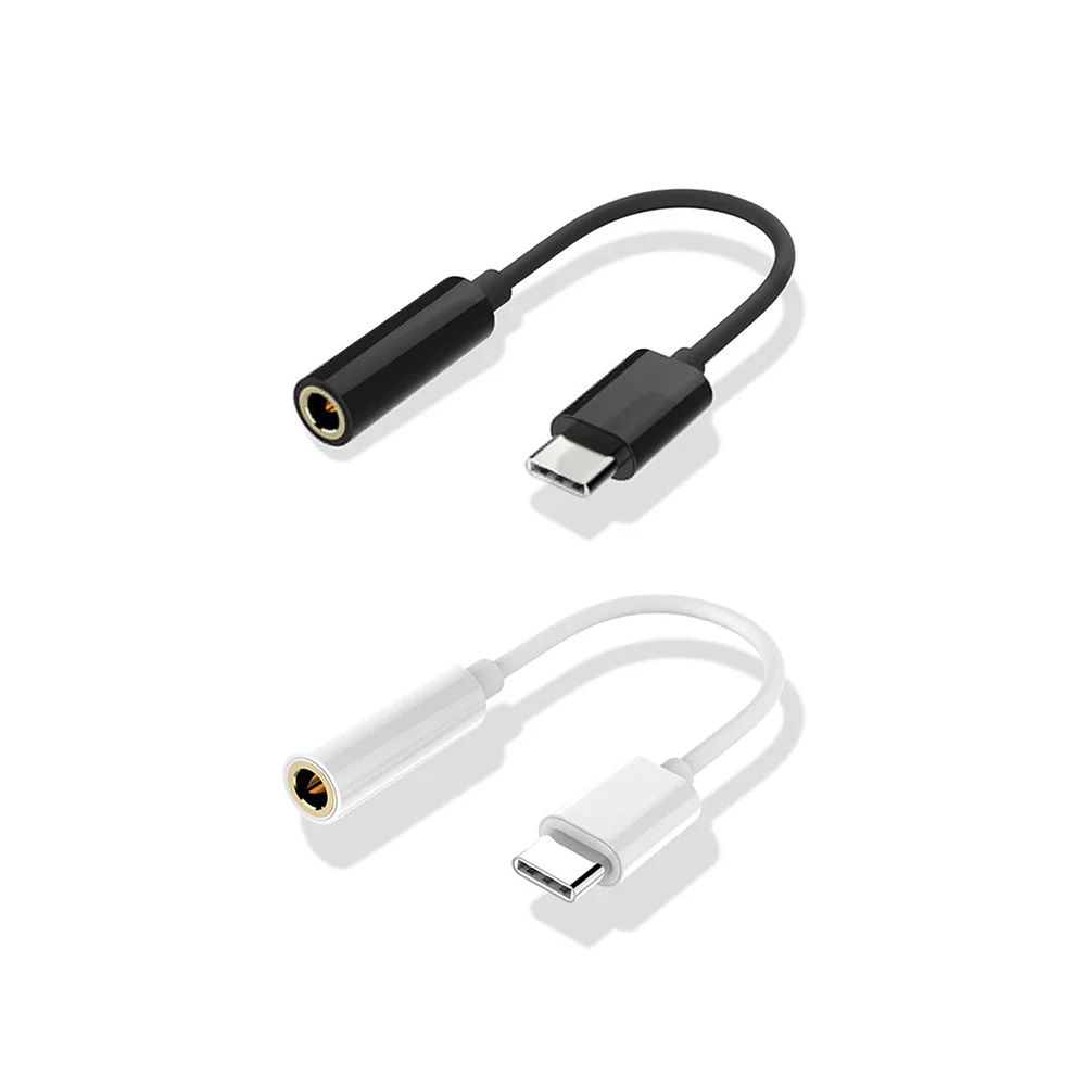 Usb-c-ヘッドフォンジャック、オス35オーディオメスイヤホン、白用type-cアダプター、2個