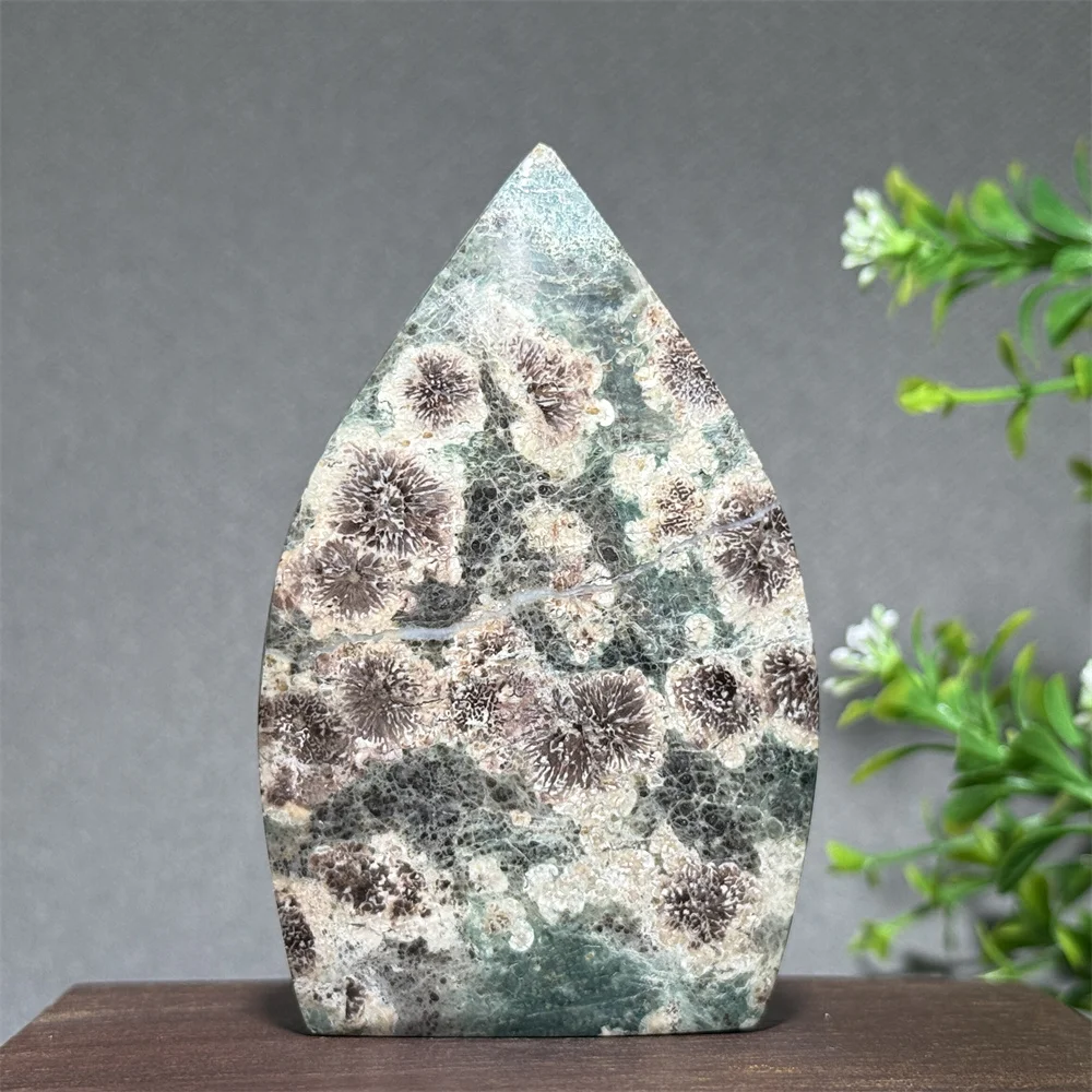 Natural Green Cherry Blossom Mineral Quartz Free Form Torch Energy Healing Spiritual Meditation Altar Chakra Home Decoration
