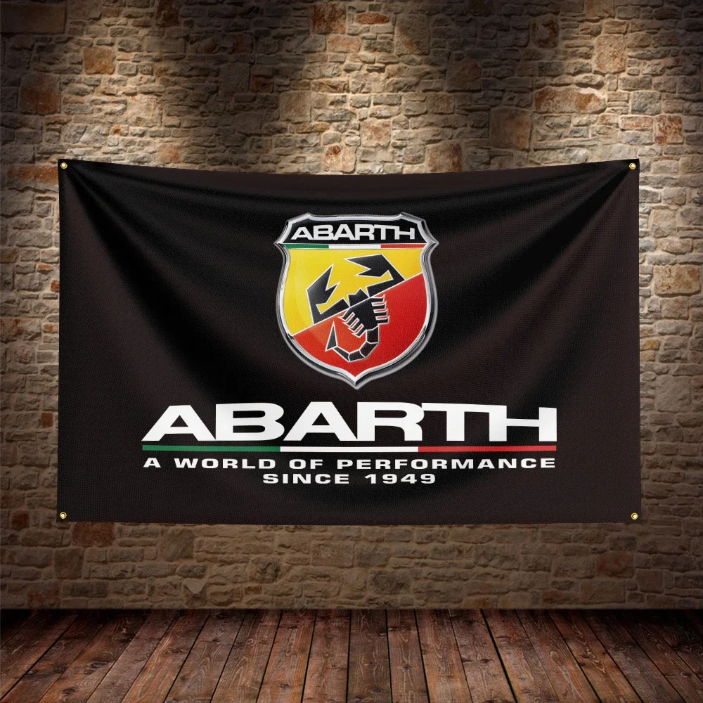 3x5 Ft Abarths Flag Polyester Printed Cars Banner Flags for Garage Decor