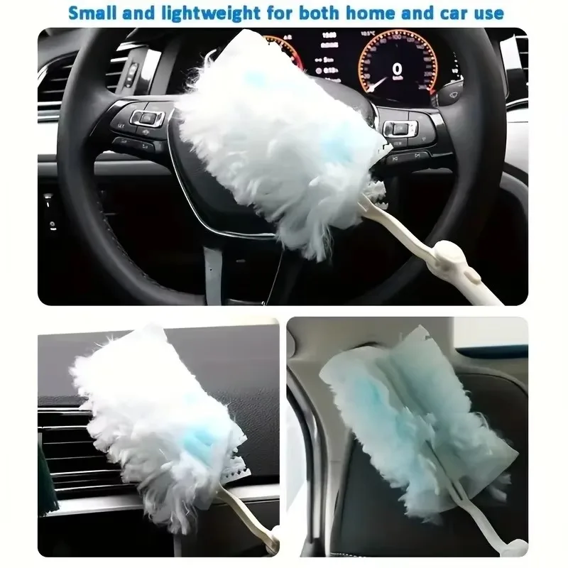 Disposable Electrostatic Duster Fiber Brush Head Dust Remover for Furniture Car Clean Dust Collector Replaceable Brush Head