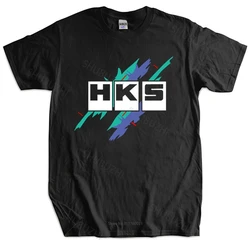 Mens T-shirt Euro Size TOPS Limited HKS Power and Sportser Performance Turbo Logo Unisex Tee-shirt Women Top Tees